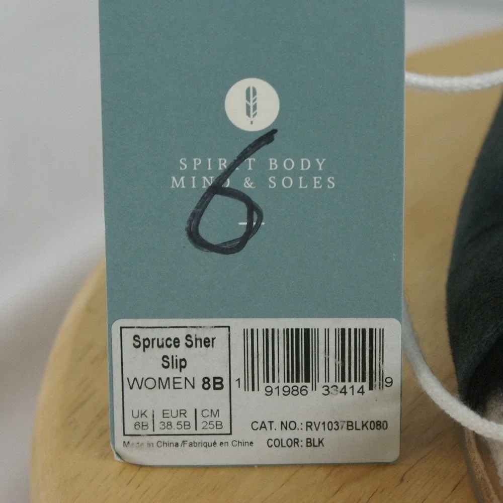 Revitalign Spruce Sher Slip Black Suede Faux Fur Orthotic Sandals Size 8B - Picture 6 of 8